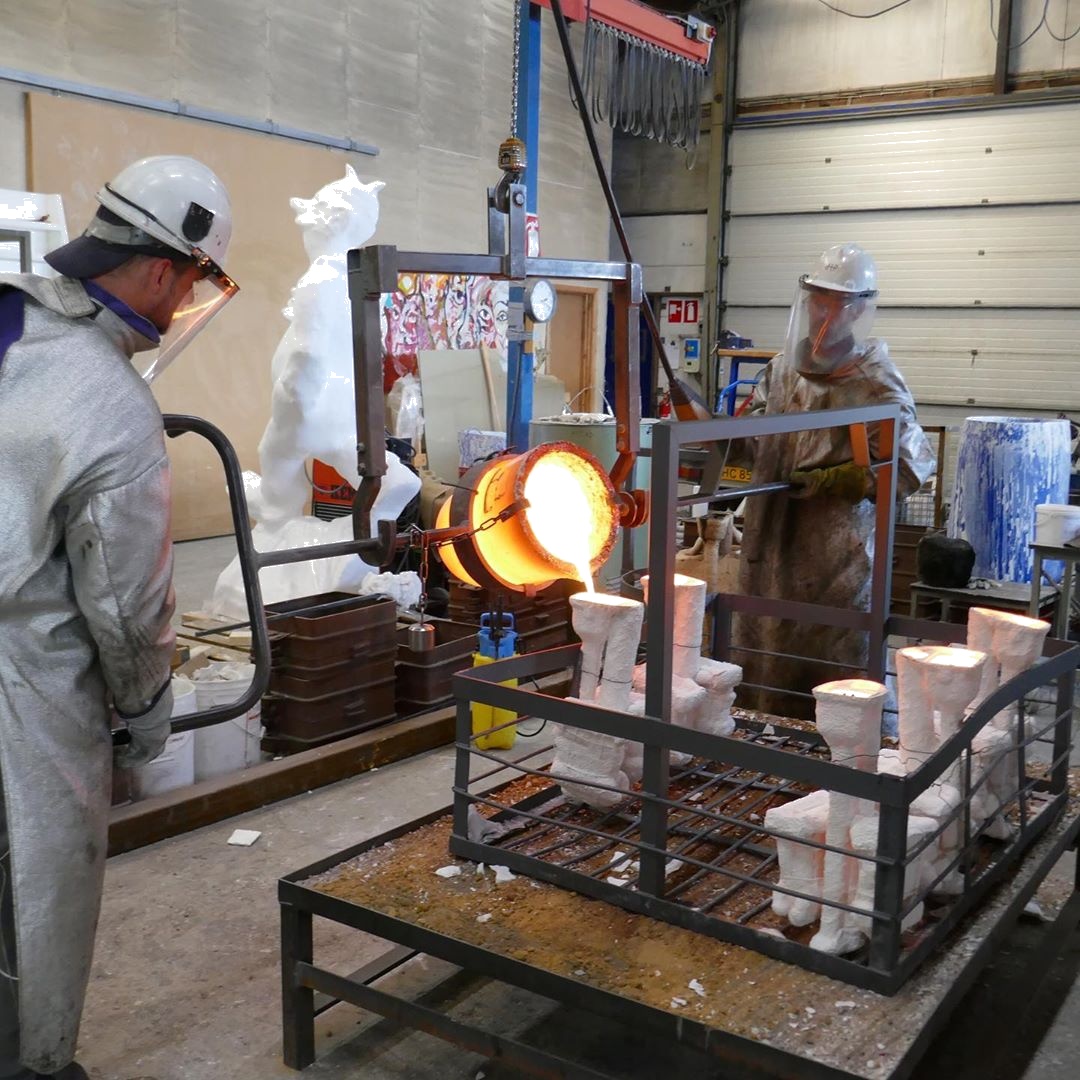 Sandform til bronzestøbning